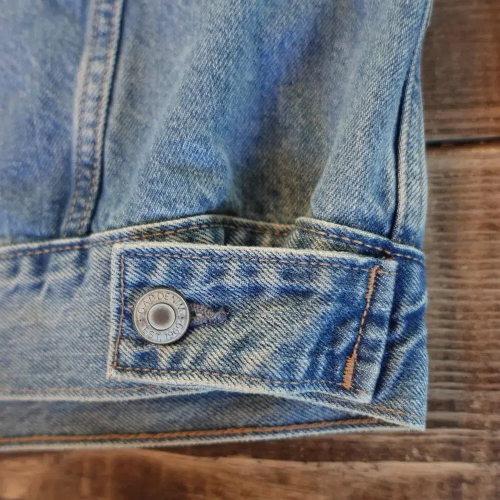 Gap Teen Denim Jacket Unisex‎ 12 Blue Washwell Trucker Jean Planet Friendly